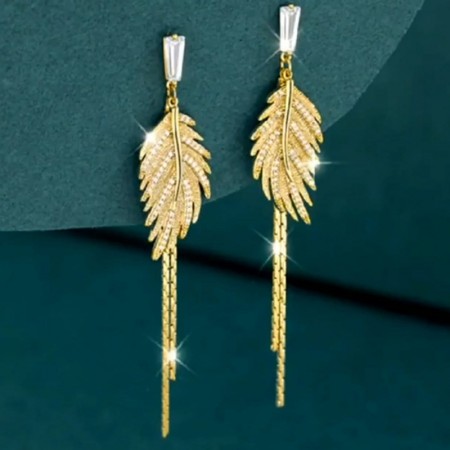 Banana Leaf Tassel Earrings