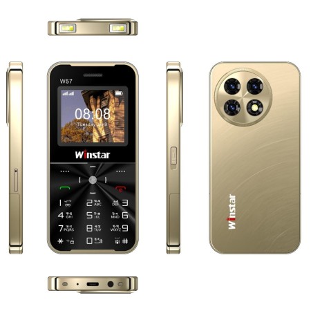 Winstar W57 Metal Border dual Sim Feature Phone - Golden