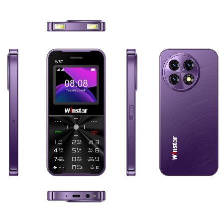 Winstar W57 Metal Border dual Sim Feature Phone - Purple