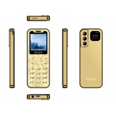 RULEX RM22 Dual SIM Mini Card Mobile Phone Golden Color