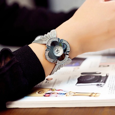 Elegant Butterfly Silver Watch