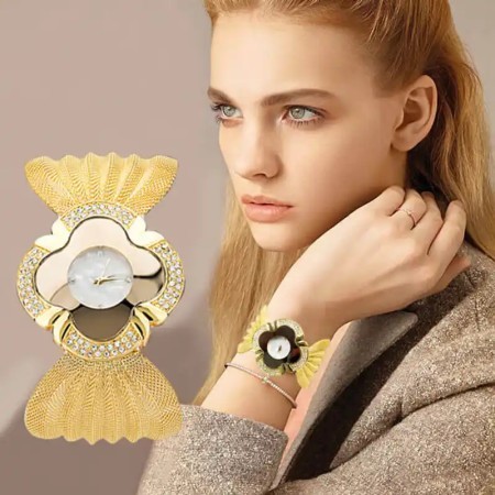 Elegant Butterfly Gold Watch