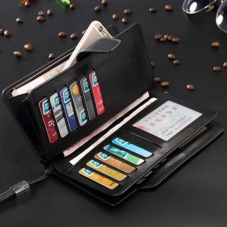 Men & Women Artificial Leather Receipt Holder Fashion Cash Holder Wallet