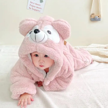 Baby Bear Rompers Pink (Size: 4M-30M)