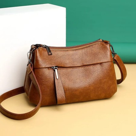 Women Crossbody Artificial Leather Bag ( brown color )