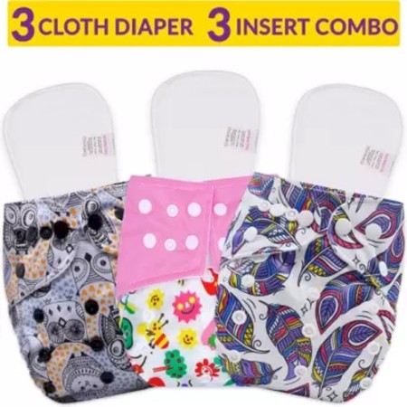 Kidy Baby Washable Reusable Diaper Made in Thailand (Diaper 3pcs)