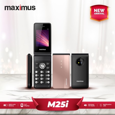 Maximus M-25i dual Sim Supported Flip Phone Rose Gold Color