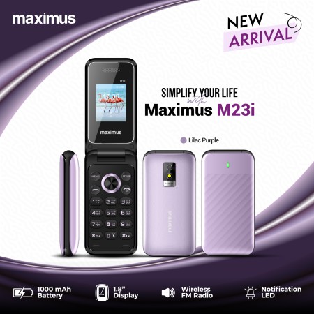 Maximus M23i Dual SIM Feature Phone Lilac Purple color