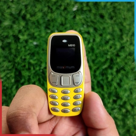 MB10 Mini Classic Card Phone 2 Sim -1 Years Warranty- Color:Yellow