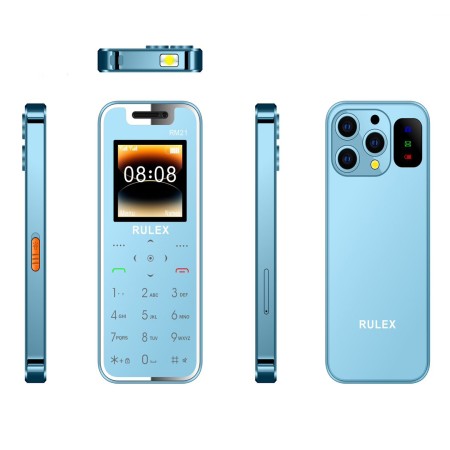 RULEX RM21Dual SIM  Mini Card Mobile Phone Blue Color