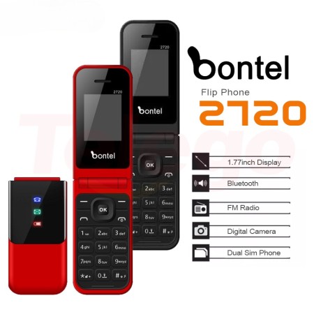 Bontel 2720 Folding Phone Red Color