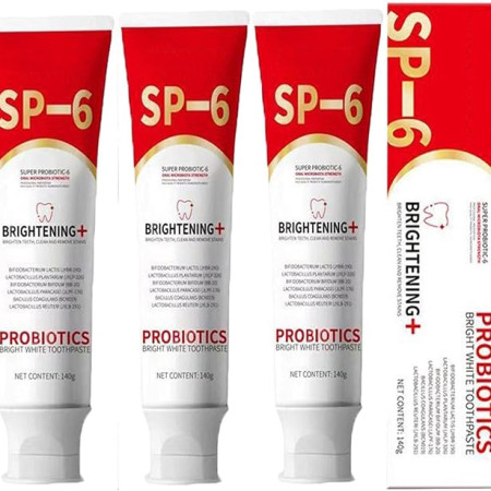 3 PCS  SP-6 Probiotic Whitening Stain Removal  Brightening Toothpaste