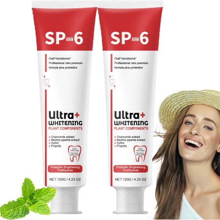 2 PCS  SP-6 Probiotic Whitening Stain Removal  Brightening Toothpaste