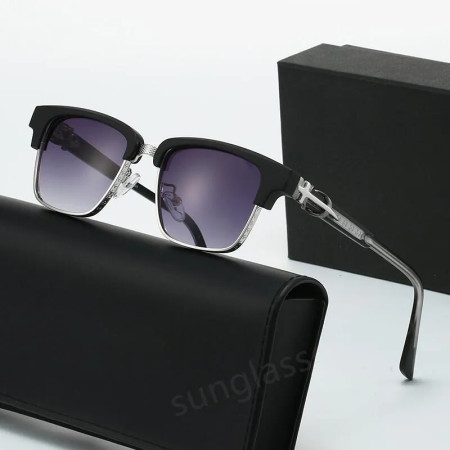Chrome Heart  Premium quality Design Stylish Sunglass - Silver Black