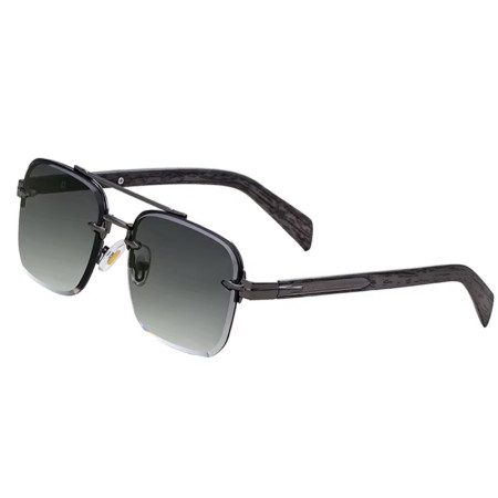 Premium Quality Rimless  Sunglass Full black Green Shade