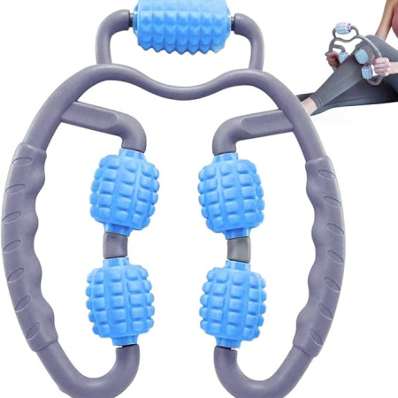 Fitness Roller Muscle Relaxer Massage Roller Ring Clip Blue