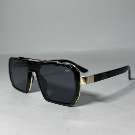Gucci Premium Square Design Stylish Sunglass - Golden Black