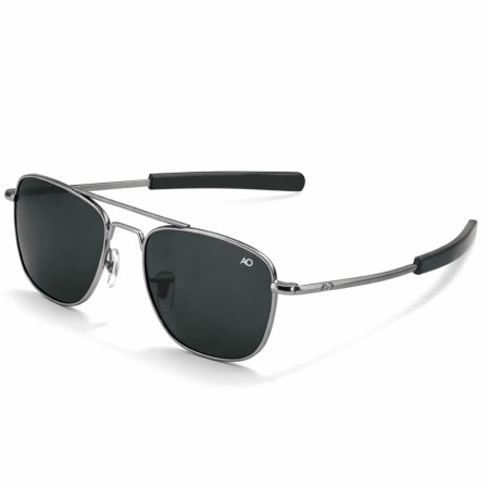 AO Aviator Silver Black Sunglasses